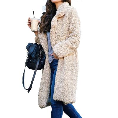 China 2022 Anti-Wrinkle Women Winter Couples Casual Faux Fur Teddy Coat Warm Soft Lambswool Fur Jacket Long Plush Overcoat Long X Thick Elegant for sale