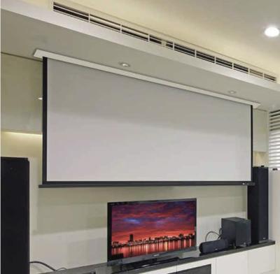 China In Ceiling Electrical Projection TV Screens Retractable High Strength For Church Projector for sale