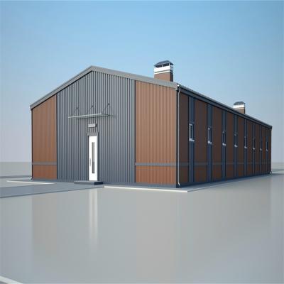 China Prefab Industrial House Construction Design Steel Fabricated Metal Farmhouse Shed House Building for sale