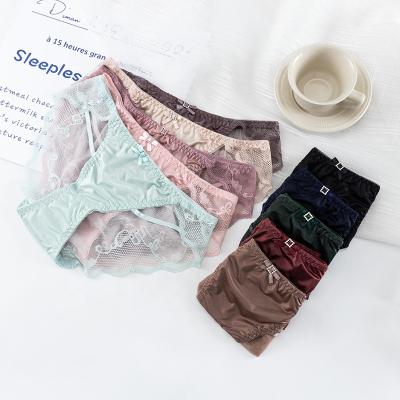 China Low Crotch Cotton Crotch Panties Ladies Hip Lift Underwear Calcinha Teens Girls Antibacterial Sexy Cavity Lace for sale