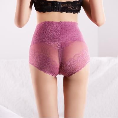 China Wholesale Antibacterial Plus Size Women's Sexy High Briefs Transparent Briefs Lace Up Big Underwear Girl Panties for sale