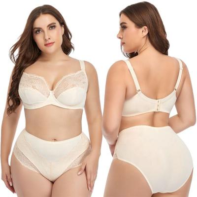 China Whosale QUICK DRY fat girls lace up plus size woman breathable bra sets and underwear for sale