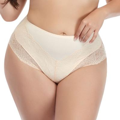 China New Promotion Women Lace Panties Antibacterial Comfortable Breathable Underwear Plus Size 2XL-7XL Women Seamless Shorts Mid Waist for sale