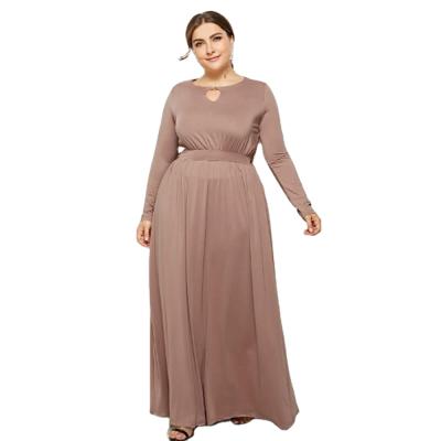 China Anti-Static Islamic Maxi Long Sleeve Hollow Out Women's Dress Plus Size Dresses 4XL 5XL 6XL 7XL for sale