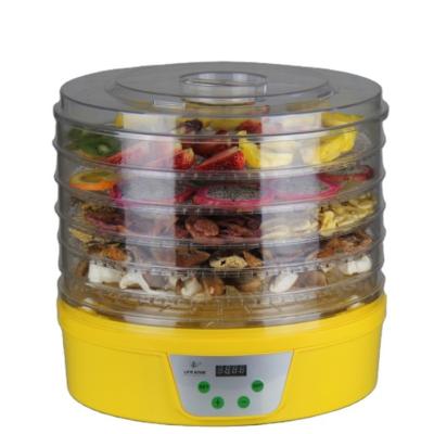 China 360C rotating machine digital model for herbs trays 360C rotating drying 5 adjustable and 245W removeable for homeuse food dehydrator for sale