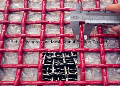 China Red Abrasion Resistant Crimped Woven Wire Mesh For Mining Easy to clean for sale