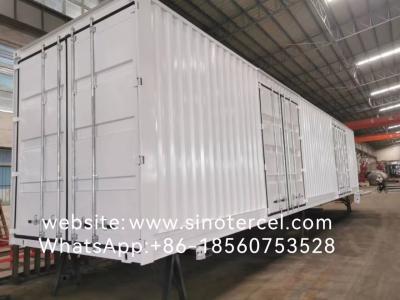 China Caixa Semi-trailer personalizado Semi-trailer fechado Branco com porta lateral à venda