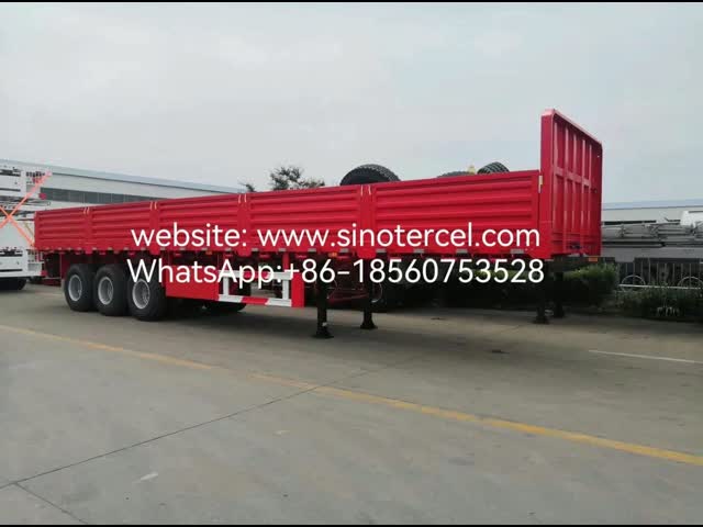  3 Axles Sidewall Semi Trailer Dropside Trailer Pallet Transport  Easy Unload Efficient  Heavy Load