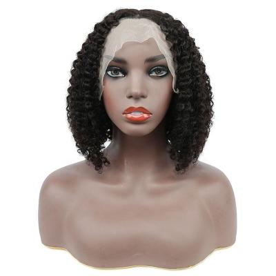 China Real Water Wave Human Hair 12 Curly 10 Lace Lead 10 Braided Wig 14 Inch Small Long African Bangs Hair Wigs for sale