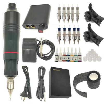 China Tattoo Shops Cheap Wholesale Easy Beginner Henna Cordless Eyebrow Mini Rotary Pen Tattoo Kit Set Professional Complete Tattoo Machine Kits for sale