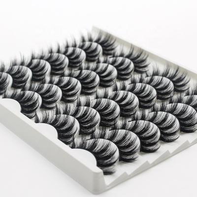 China 20pairs/16pairs /5pairs /3pairs thick cheap wholesale strip lashes faux mink lash tray eyelash book with your logo for sale