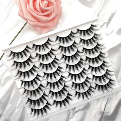 China Dramatic Faux Mink False Silk Eyelashes False 3D Eyelashes 20MM Thick False Mink Lashes Long 14 Pairs Pack for sale