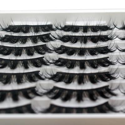 China Thick Custom Book Eyelash Packaging Easy Wear and Book False Mink Strip Eyelashes Fur Eyelashes for sale