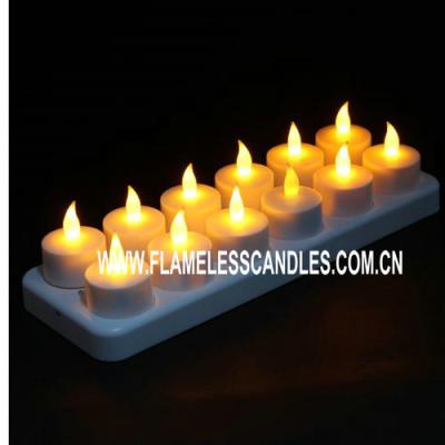 China Home Decoration or Wedding Rechargeable LED Tea Lights / Flickering Rechargeable Candles for sale