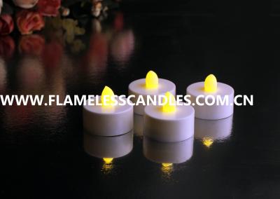 China White Body flameless LED Tealight Candles , Plastic LED Candles Set for Christmas or Event for sale