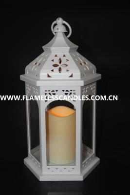 China Indoor White Flameless Candle Lanterns / Outdoor Hanging Candle Lanterns for Weddings for sale