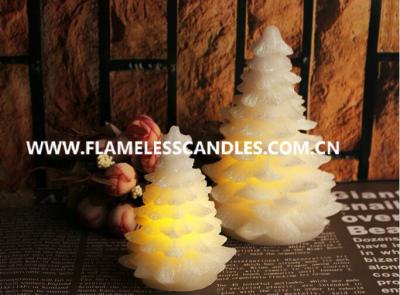 China Flameless LED Votive Candles With Wax , Ivory Christmas Tree Candle for sale