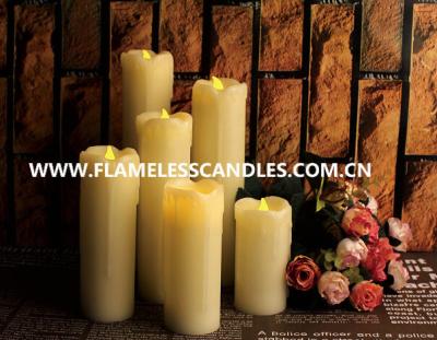 China Living room Ivory Wax Electric Votive Candles / White Flameless LED Dripping Candles for sale