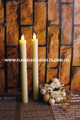 China Flameless LED Taper Candles With Dripping Effect, Ivory Wax Set Of 2 for sale