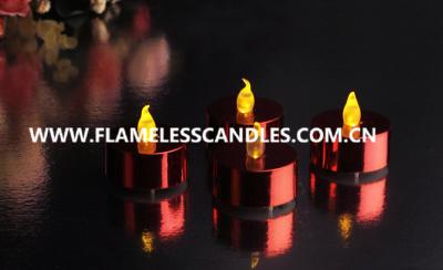 China Metallic LED Battery Operated Tealight Candles / Plastic Indoor LED Window Candles for sale