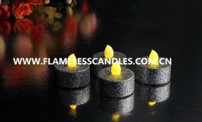 China Multi Color Custom Tealight LED Battery Candles With Glitter Finish for Wedding Decoration for sale