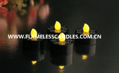 China Battery Operated Flickery Flameless LED Tealight Candles with Halloween Design for sale