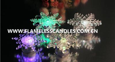 China Window  Decoration Flameless LED Christmas Candle Lights With Snowflake Design for sale