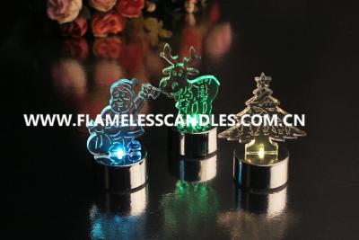 中国 結婚/クリスマスのプレゼントのための フレームレス LED のクリスマスの蝋燭を変えるこはく色/色 販売のため