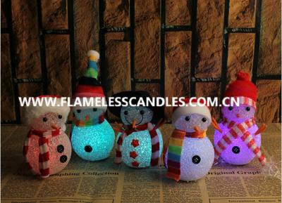 China Cute LED Christmas Candle Lights , Flameless LED Battery Operated Snowman Candles for sale