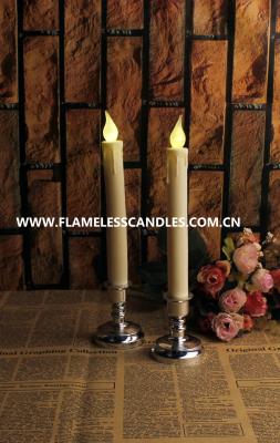 China Extra Bright Flameless LED Taper Candles With Ivory Plastic Boby and Dripping Finish for sale