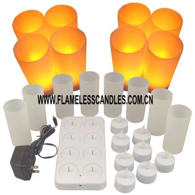 China Remote Control Flameless LED Recharging Tealight / Electronic Tea Candle Light Indoor Outdoor for sale