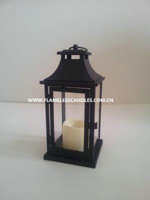 China Wireless Hanging Flickering Candle Lantern Use LED Candles with Timer Function for sale