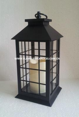 China Outdoor Battery Operated Flameless Candle Lanterns With Unique Grid Design for sale