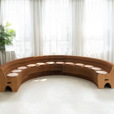 China 9 Seat Foldable Kraft Paper Honeycomb Paper Bench Couch Living Room Sofa for sale