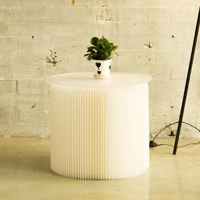 China H50CM Extendable Folding Round Modern Coffee Table For Living Room Eco-friendly Kraft Paper Material for sale