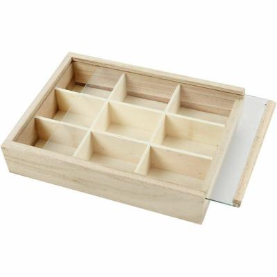 China Handmade Junji Wooden Box With Compartment Wooden Gift Packing Box With Lids Keepsake Hinged Wooden Box for sale