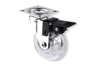 China Enhanced Durability Style Furniture Wheels in Clear PU Customizable for Heavy Duty for sale