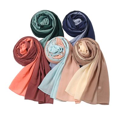 China New Plain Amazon Top Sales Style Premium Soild Scarf Women Wrap Muslim Women Hijab Chiffon Headscarf Simple Stole Shawls for sale