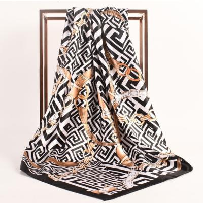 China Custom Printing Silk Square Scarf Women Printed Satin Head Scarf For Women Household for sale