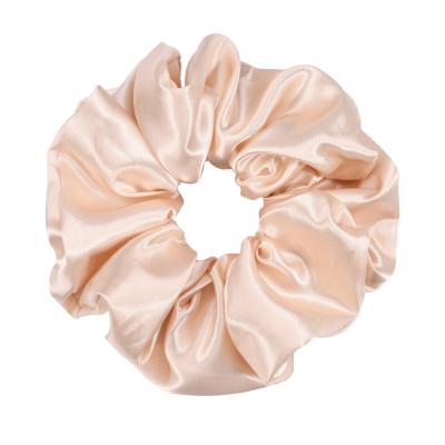 China Decoration factory custom design logo hair ring in stock printed silk satin smooth hair ties women hair scrunchies for sale