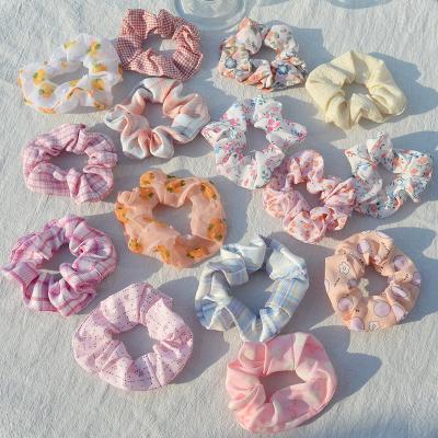 China 2022 Wholesale Fashion Decoration Women Hair Accessories Fabric Solid Colors Hair Ties Elastic Hair Scrunchies for sale