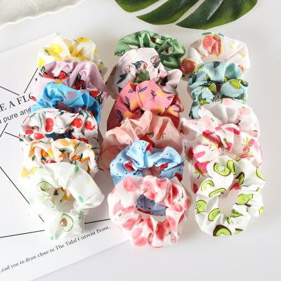 China Wholesale Designer Premium Scrunchies Printing 2022 Cute Graphic Elastic Tie Bands Hair Decoration Custom Wholesale Hair Scrunchies for sale