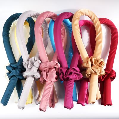 China 2022 Hair Curler Hot Product Wholesale Hair Curl Women's Polyester Universal Curling Satin Rod Headband Set No Heat Hair Roller for sale