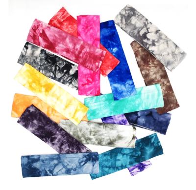 China NEW OEM sports athletic fitness sweat absorbent yoga elastic headband tie dyed hair accessories cotton printed headband for sale