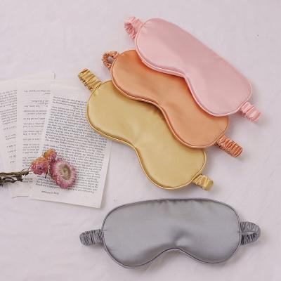 China New Design Casual Double Sided Silk Satin Mask With Elastic Band Logo Travel Sleep Breathable Custom Eye Shade for sale