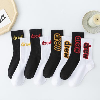 China Wholesale Price Breathable Custom Alphabet Sports Socks Cotton Embroidery Sweat-absorbency Unisex Socks for sale