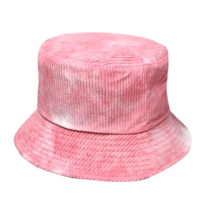 China Fedora Wide Brim Casual Men Bucket Hat Western Fisherman Sun Protection Style Hat Autumn Winter Tie Dye Corduroy for sale