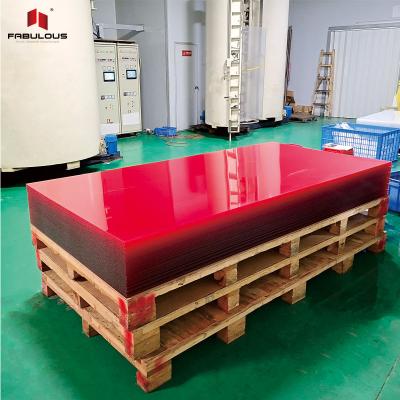 China Factory Eco-friendly Custom Acrylic Perspex Sheet 3mm Plastic Laser Cutting Red Transparent PMMA Acrylic Board for sale