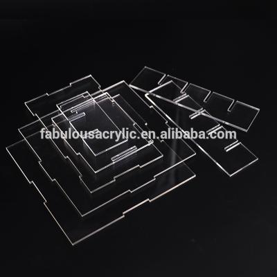 China Clear Mirror Finish Custom Size Extruded Acrylic Cosmetic Cupcake Holder Acrylic Organizer Display for sale