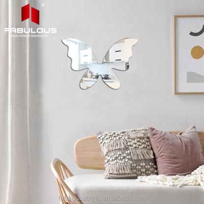 China Decorative Wall Hanging Waterproof Moisture Proof/Rust Resistance Acrylic Silver Mirror Kids Home Room/Home Decor Adhesive 3d Wall Stickers For Bathroom for sale